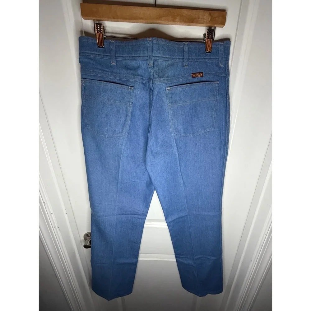 Vintage 70's Wrangler‎ Blue Denim Jeans Size Men's 34x30 NWOT Made In USA